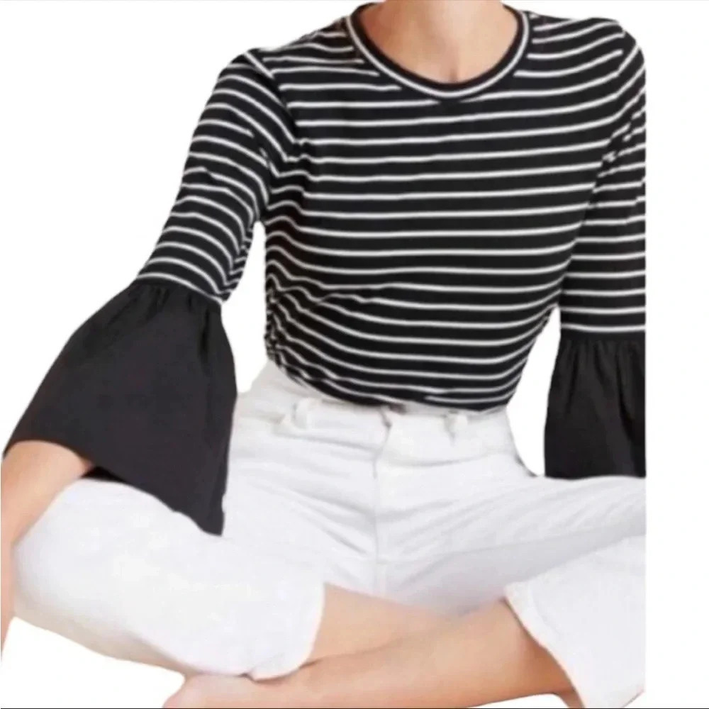 NWT Anthropologie Adele Bell-Sleeved Tee Size XS
Color: Black & White - Picture 5 of 5